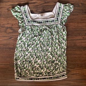 Max Studio Green and Black Floral Blouse